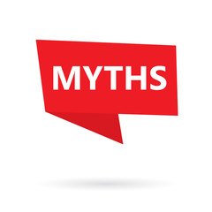 myths word on sticker- vector illustration