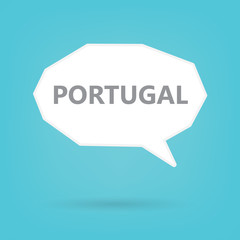 Portugal on a speech bubble- vector illustration