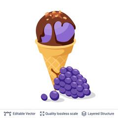 Ice cream refreshing dessert isolated on white.