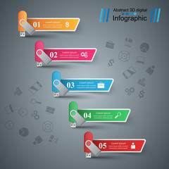 Usb flash, stair, ladder - business infographic Vector eps 10
