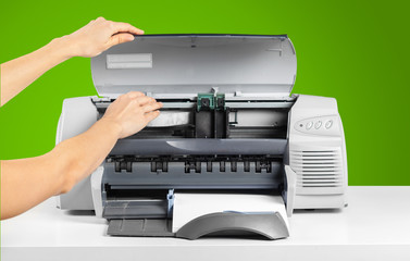 Printer, copier, scanner. Office table