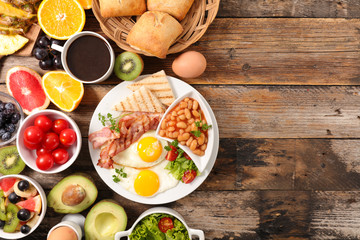 full healthy breakfast composition