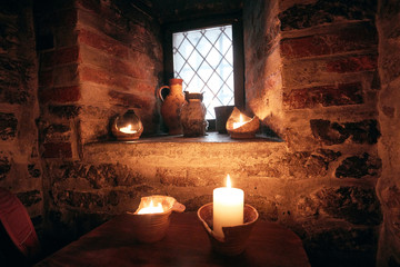 authentic medieval tavern. interior