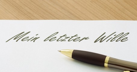 Mein letzter Wille, Testament