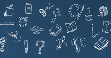 Education drawing on blackboard for school