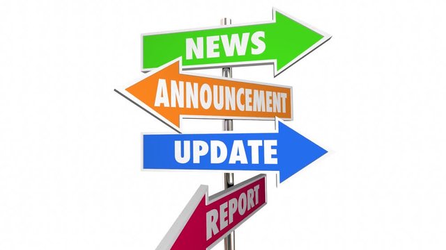 News Announcement Update Report Information Arrow Signs 3d Animation