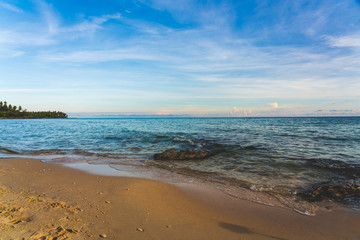 Beautiful Tropical Beach blue ocean background Summer view Sunshine at Sand and Sea Asia Beach Thailand Destinations 