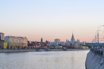 Fototapeta premium Moscow, Russia - August, 28, 2018: embankment of Moscow river