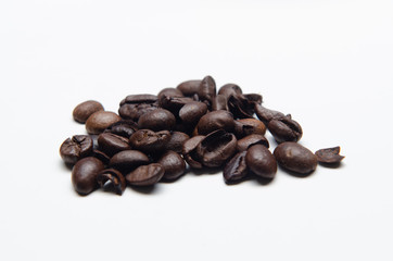 Coffee bean on white background