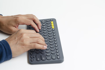 Businessman typing keyboard