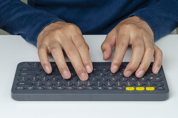 Businessman typing keyboard