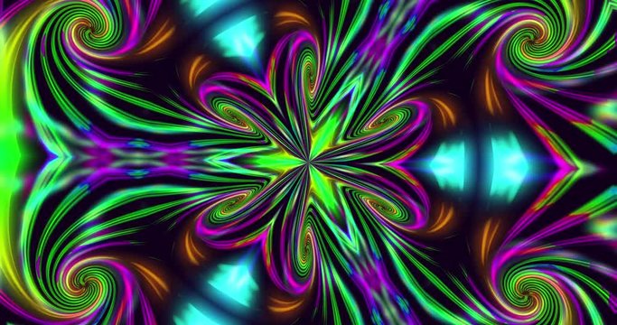kaleidoscope optical ilusion colorful. 4k 4096x2169, 60p.
