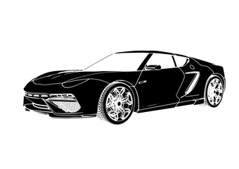 Obraz na płótnie Canvas silhouette of sports car vector