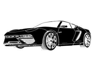 silhouette of sports car vector