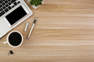 Top View Wood Office Desk Table