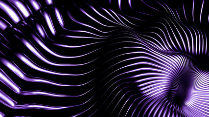 Stylish metallic purple black background with lines and waves. 3d illustration, 3d rendering.