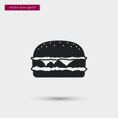 Burger icon. Simple food element illustration.