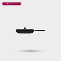Frying pan icon. Simple food element illustration.