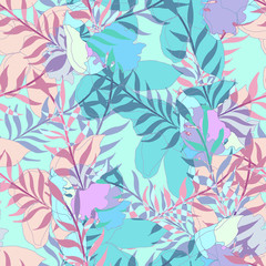 Elegance pattern with flowers and leaf.