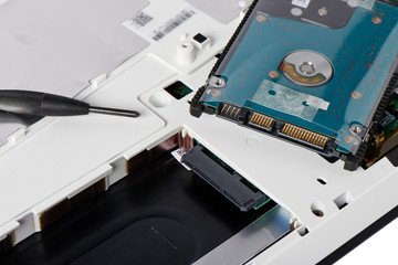 HDD with bracket and SATA slot