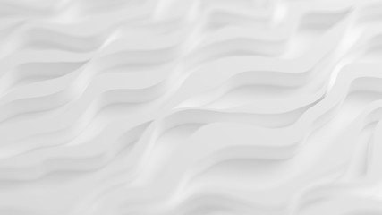 Fototapeta na wymiar White wave background. 3d illustration, 3d rendering.