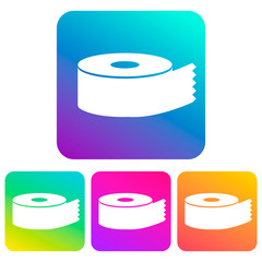 Roll Of Tape Icon in the square with a gradient,  Logo