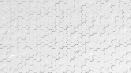 White background with honeycombs. 3d illustration, 3d rendering.