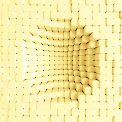 Yellow background with geometric elements. 3d illustration, 3d rendering.