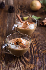 Pumpkin spice latte with whipped cream