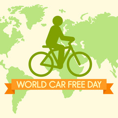 World car free day with bicycle background. Flat illustration of world car free day with bicycle vector background for web design