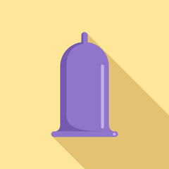 Purple condom icon. Flat illustration of purple condom vector icon for web design