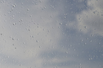 Raindrops on the window glass