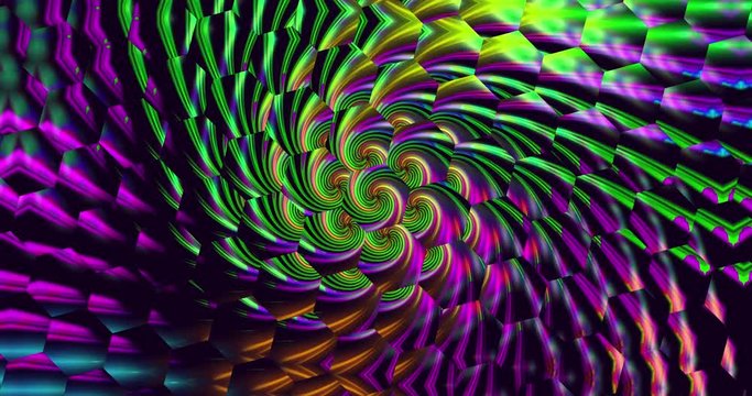 kaleidoscope fly eye colorful. 4k 4096x2169, 60p.