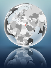 Israel on political globe