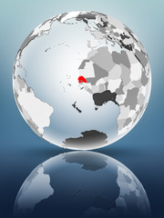 Obraz premium Senegal on political globe
