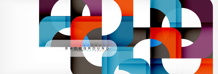 Color square shapes, geometric modern abstract background