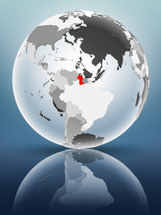 Obraz premium Guyana on political globe