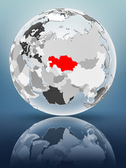 Kazakhstan on political globe