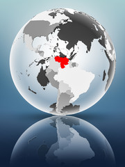 Venezuela on political globe