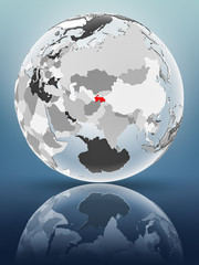 Tajikistan on political globe