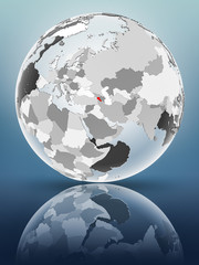 Armenia on political globe