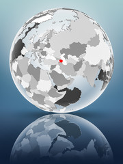 Azerbaijan on political globe
