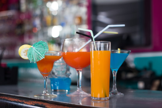Image of cocktails on the bar counter