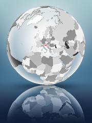 Slovenia on political globe