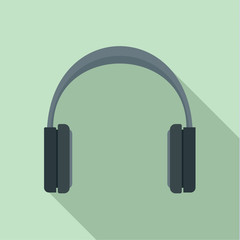 Stereo headphones icon. Flat illustration of stereo headphones vector icon for web design