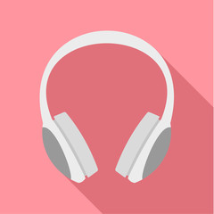 Dj headphones icon. Flat illustration of dj headphones vector icon for web design