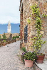Fototapeta na wymiar Historical alley in Pienza Tuscany, Italy