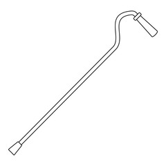 Aged walking stick icon. Outline illustration of aged walking stick vector icon for web design isolated on white background