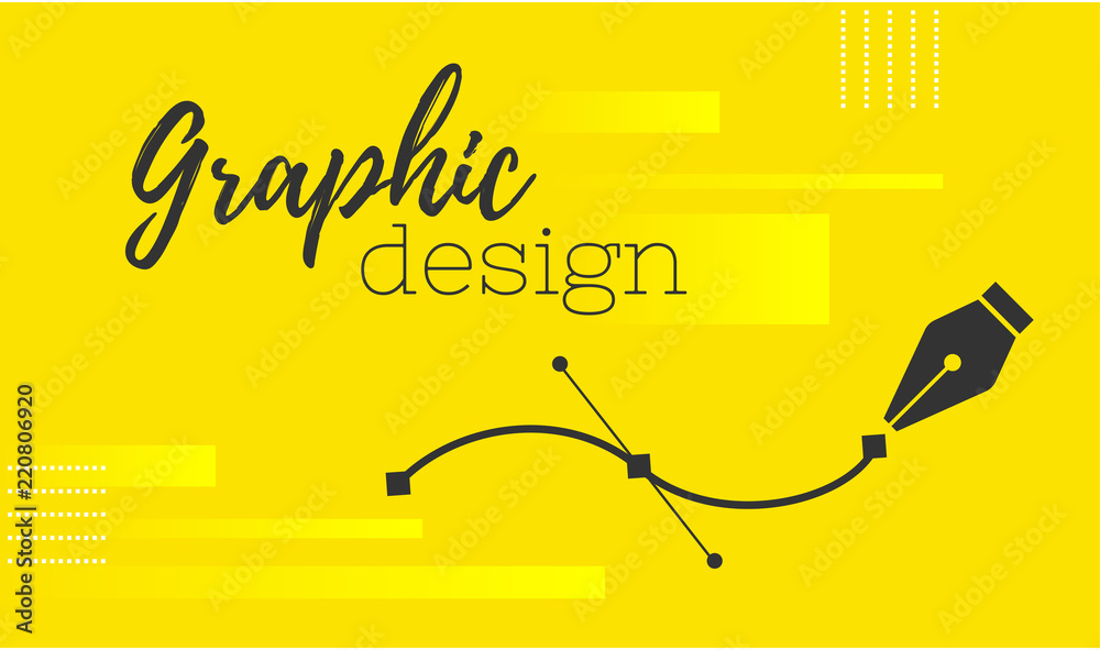 Fototapete graphic design. pen tool cursor. vector computer graphics. banner for designer or illustrator. the c