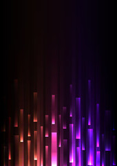 orange purple overlap pixel speed in dark background, geometric layer motion backdrop, simple technology template, vector illustration